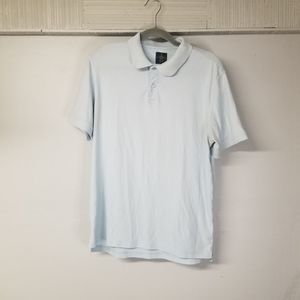 Baby blue polo mens medium short sleeve top
